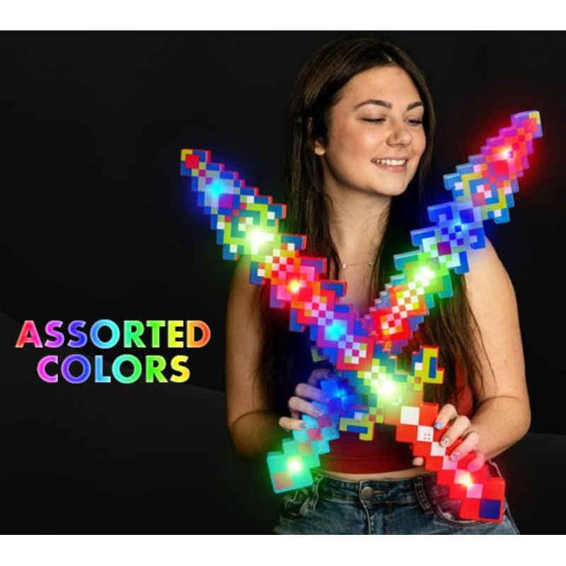 Light Up Led Jagged Pixel Sword
