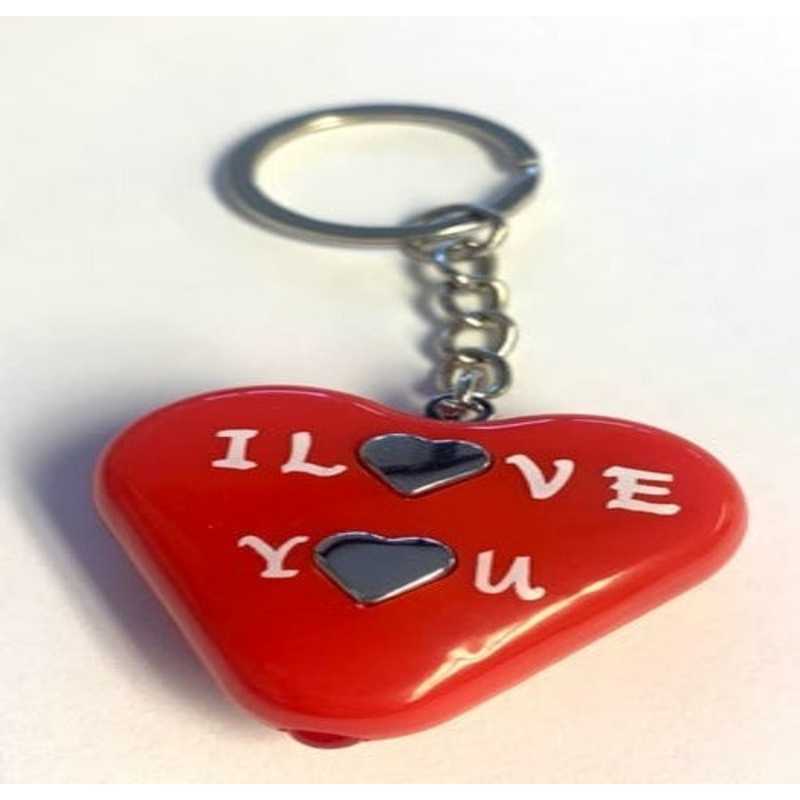 Shocking Flashlight Heart I Love You Keychain