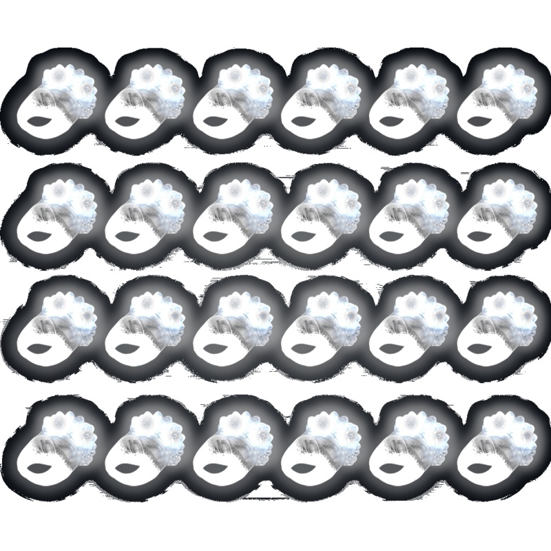 White LED Light Up Jelly Flashing Bumpy Rings - Pack of 24