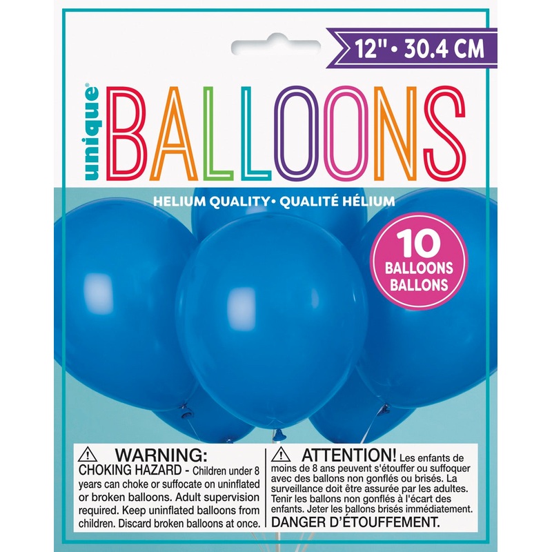 12in Packaged Latex Balloons 10ct - Royal Blue