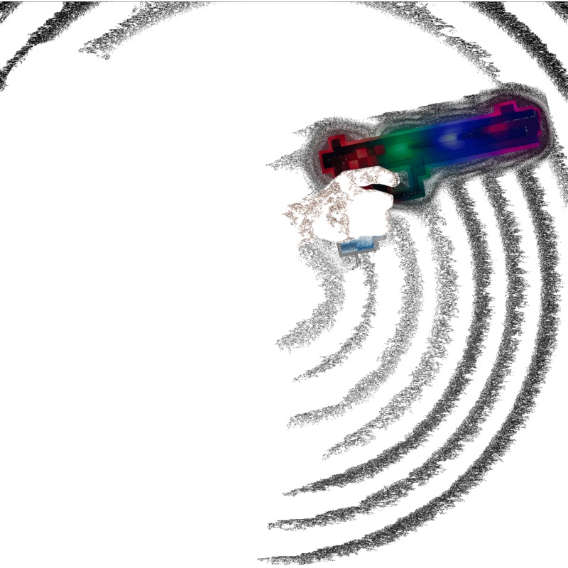 Blue/Red LED Pixel Gun Toy