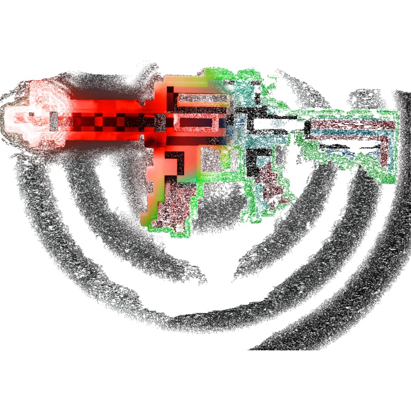LED Green Pixel Machine Gun with Sound