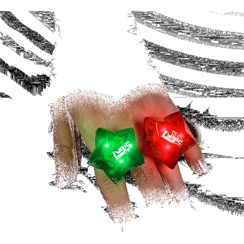 LED Sparkling Stars Christmas Rings, Assorted Colors
