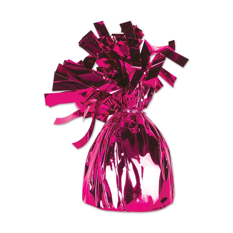 12 Pack Beistle Metallic Wrapped Balloon Weight cerise