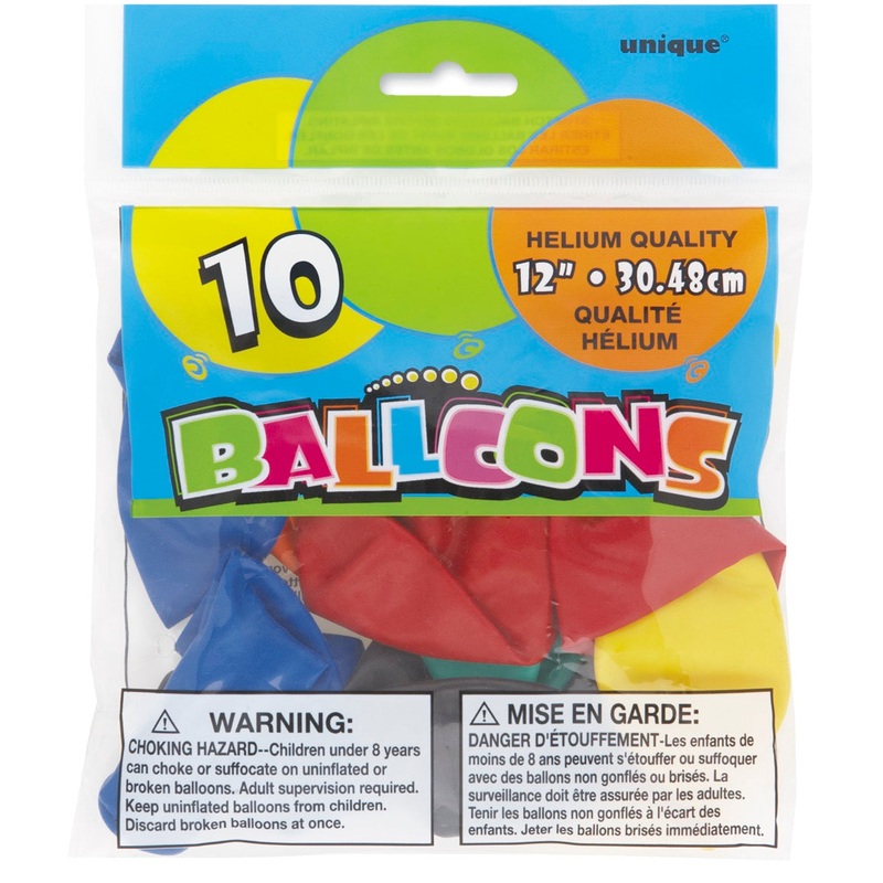 12in Packaged Latex Balloons 10ct - Assorted
