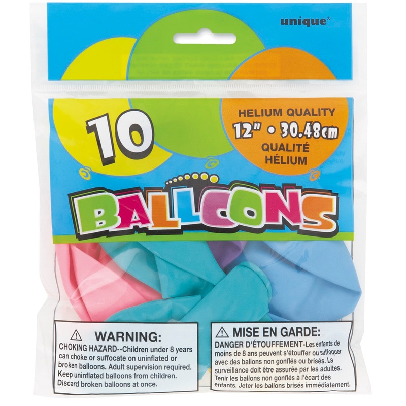 12in Packaged Latex Balloons 10ct - Assorted Pastel