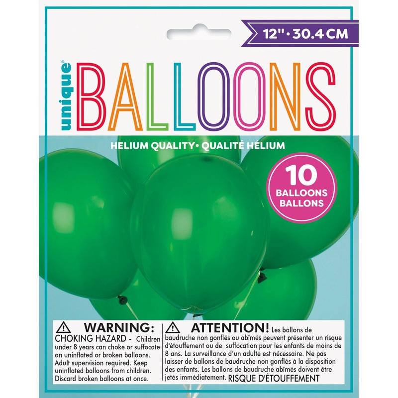 12in Packaged Latex Balloons 10ct - Forest Green