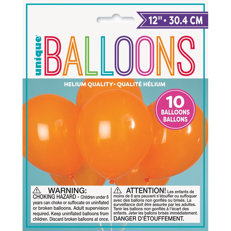 12in Packaged Latex Balloons 10ct - Pumpkin Orange