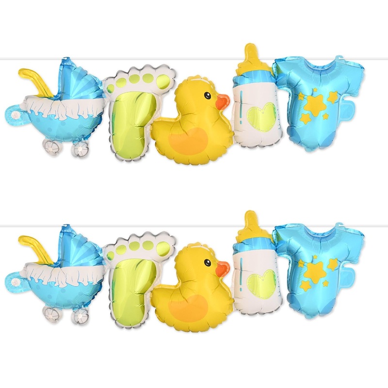 6 Pack Beistle Baby Boy Balloon Streamers