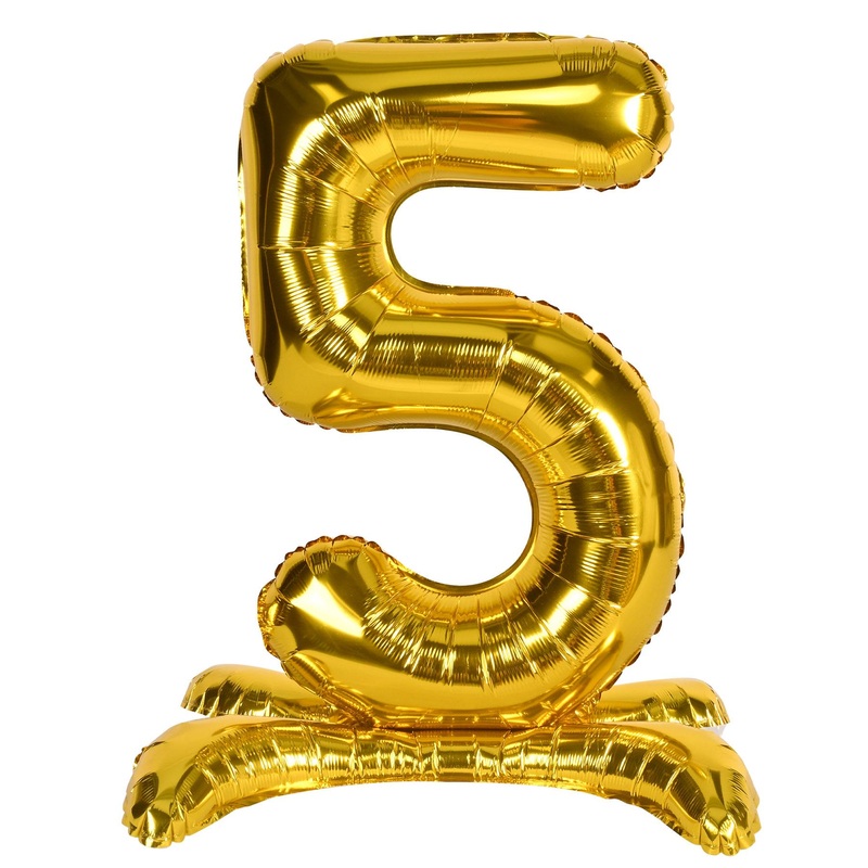 6 Pack Beistle Self-Standing Balloon Number 5