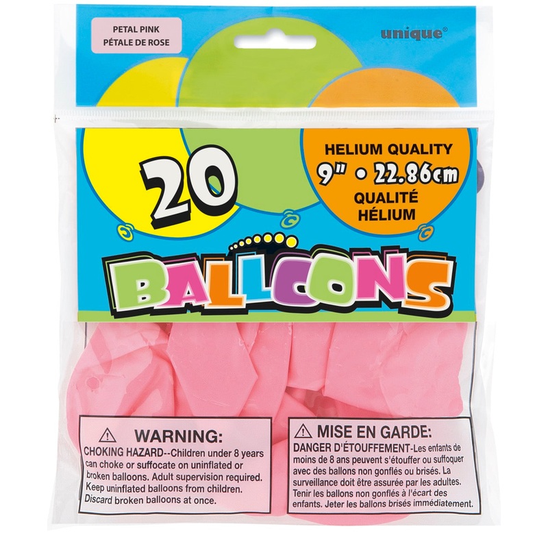 9in Packaged Latex Balloons 20ct - Petal Pink