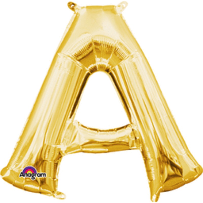 Air-Filled Gold Letter A Balloon