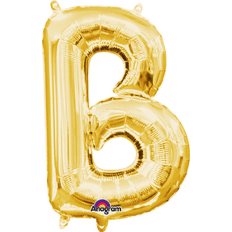Air-Filled Gold Letter B Balloon