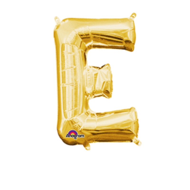 Air-Filled Gold Letter E Balloon