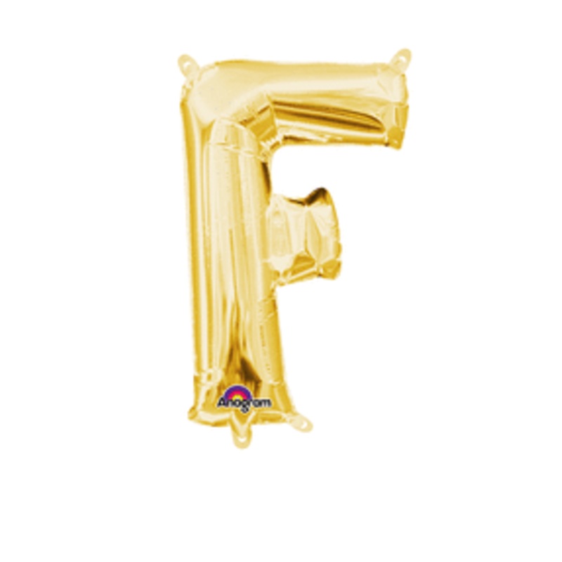 Air-Filled Gold Letter F Balloon