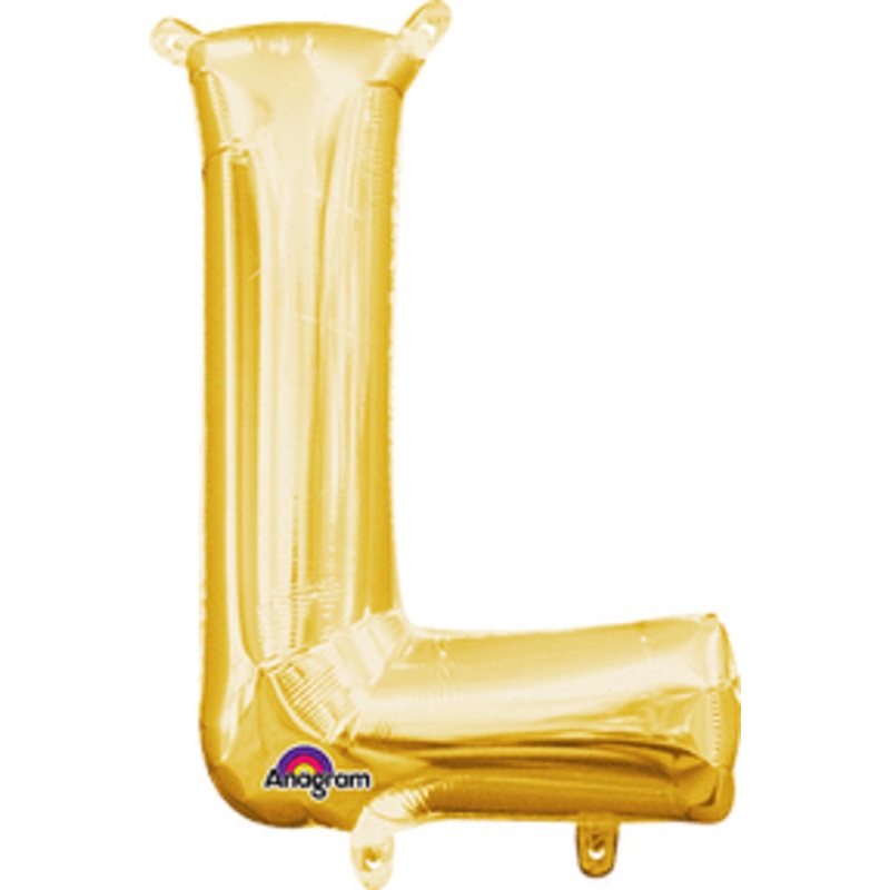 Air-Filled Gold Letter L Balloon