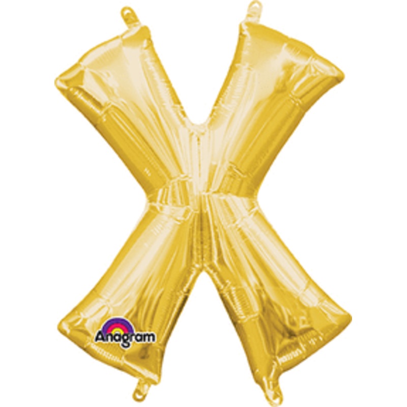 Air-Filled Gold Letter X Balloon
