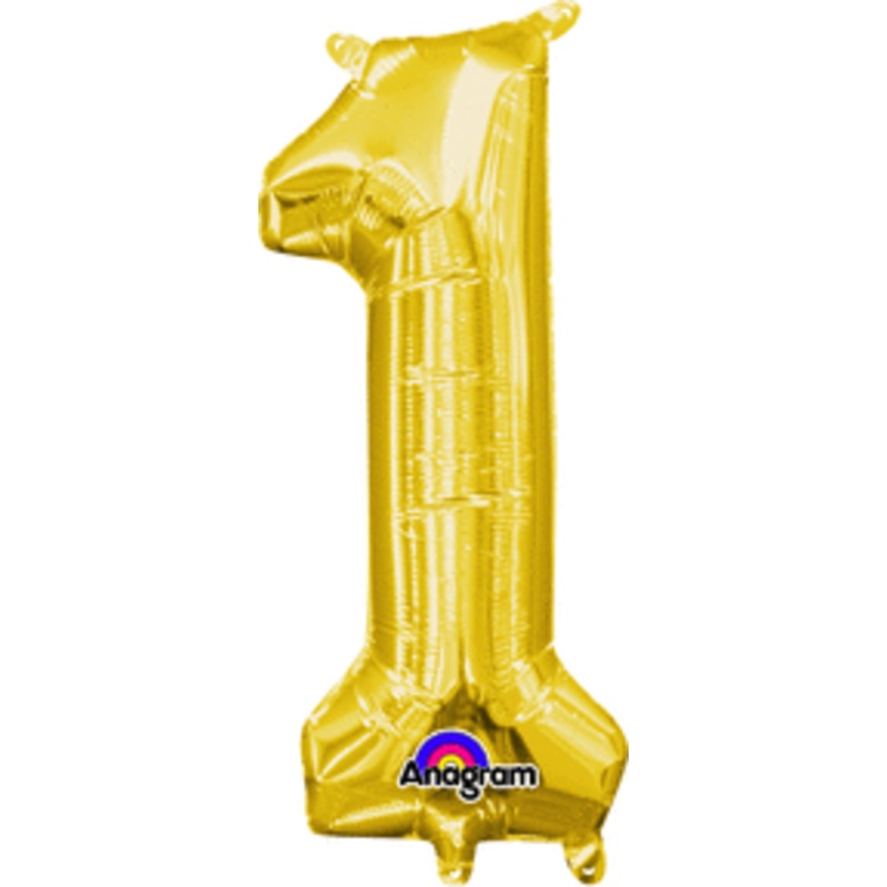 Air-Filled Gold Number 1 Balloon