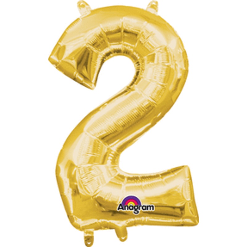 Air-Filled Gold Number 2 Balloon