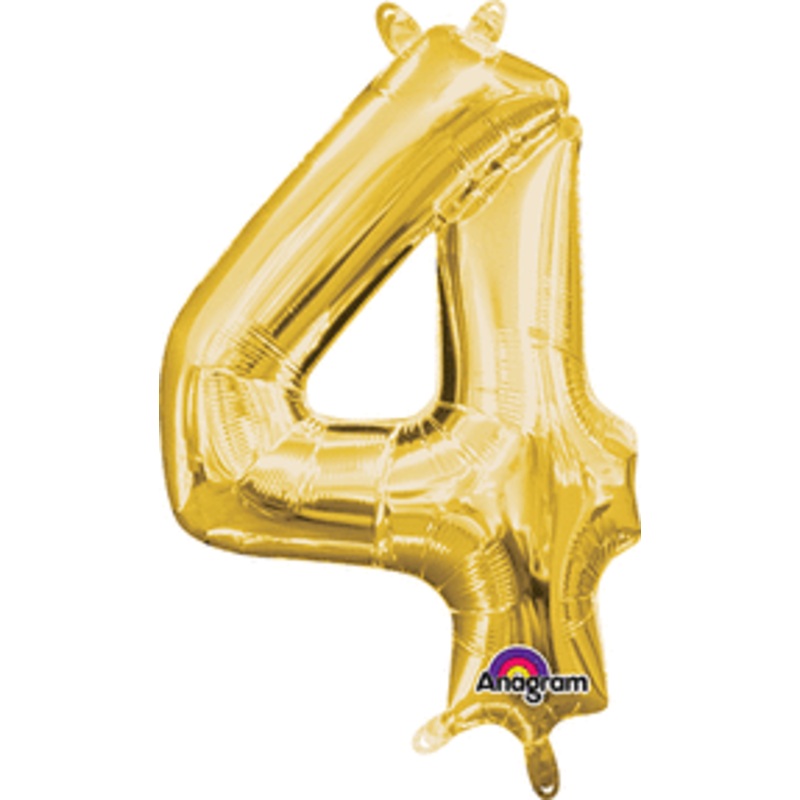 Air-Filled Gold Number 4 Balloon