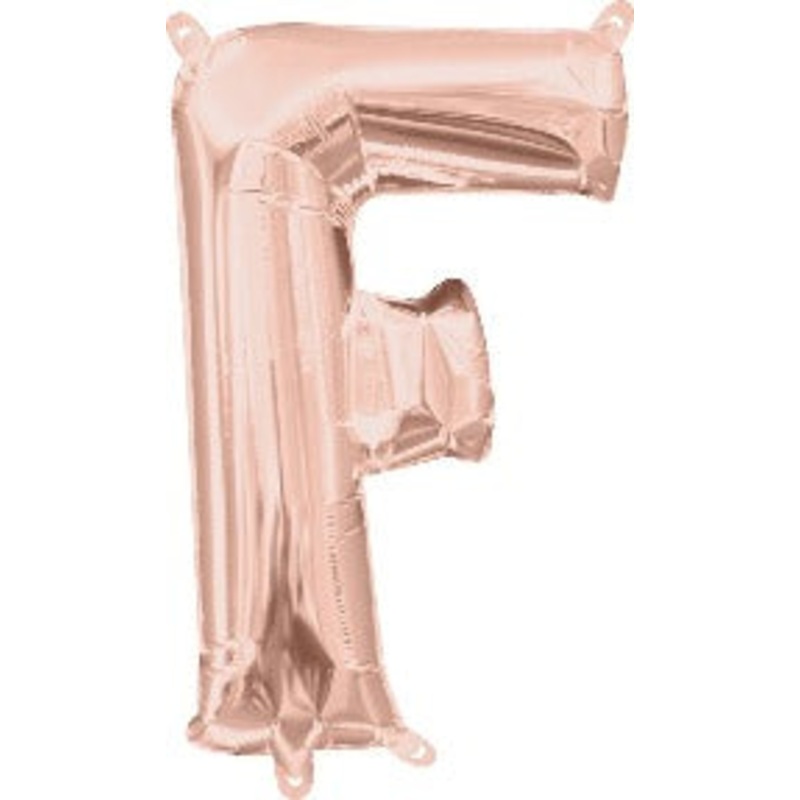 Air Filled Rose Gold Letter F Balloon