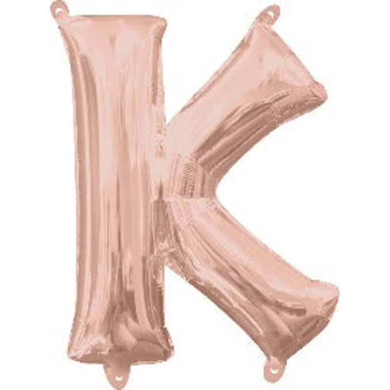 Air Filled Rose Gold Letter K Balloon
