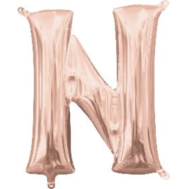 Air Filled Rose Gold Letter N Balloon