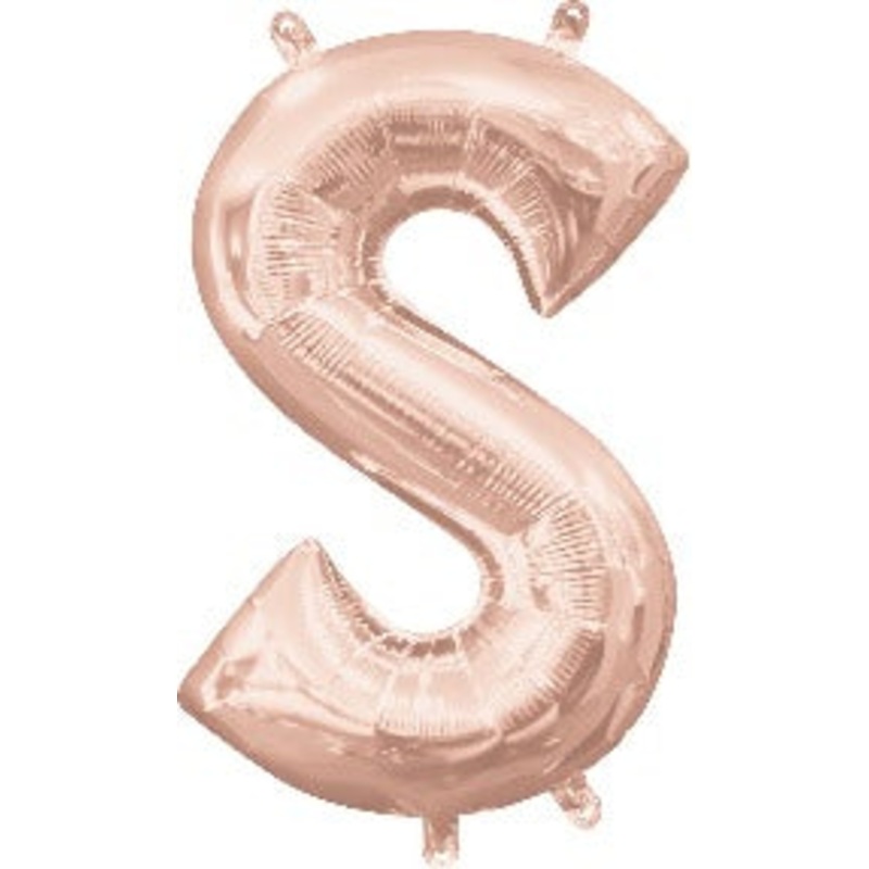 Air Filled Rose Gold Letter S Balloon