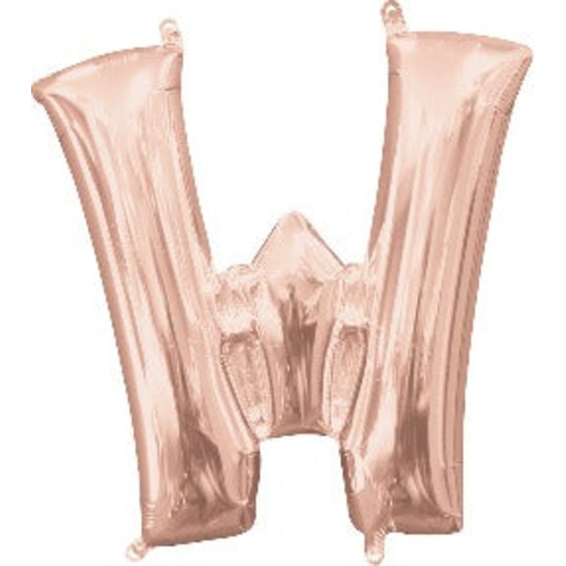 Air Filled Rose Gold Letter W Balloon