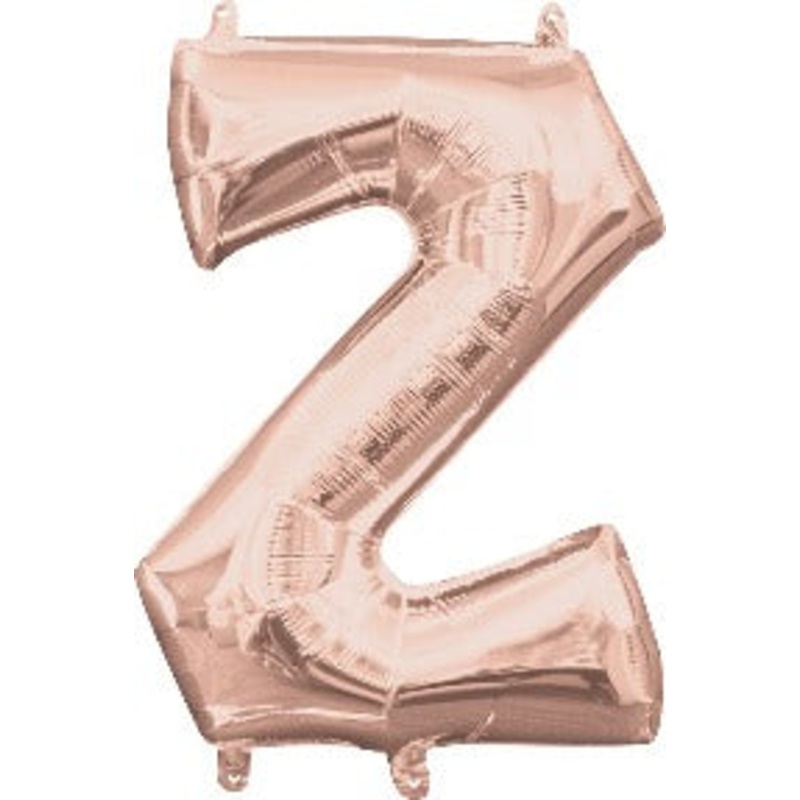 Air Filled Rose Gold Letter Z Balloon
