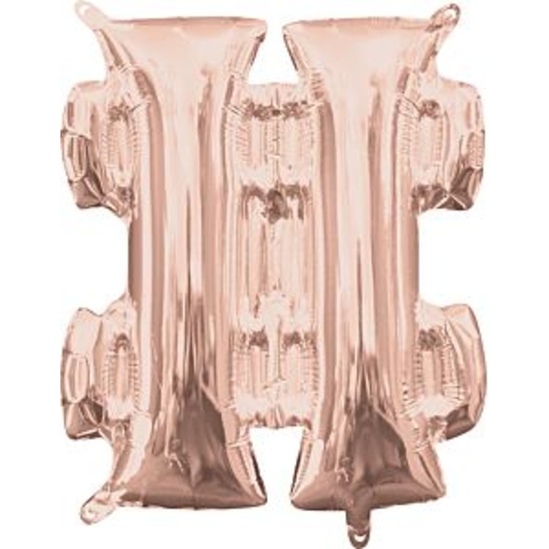 Air Filled Rose Gold Symbol & Balloon