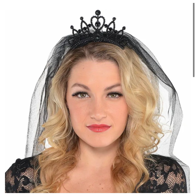 Dark side veiled tiara