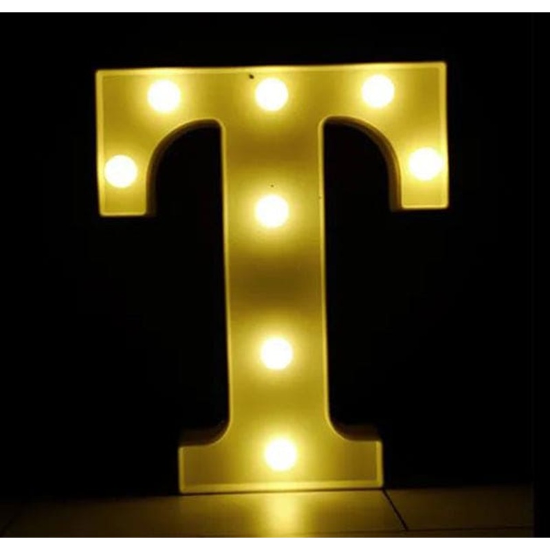 Gold 8in LED Light Letter T Centerpiece