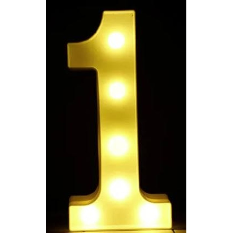 Gold 8in LED Light Number 1 Centerpiece
