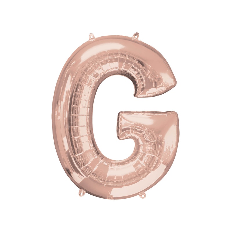Letter G Rose Gold Air Filled Balloon