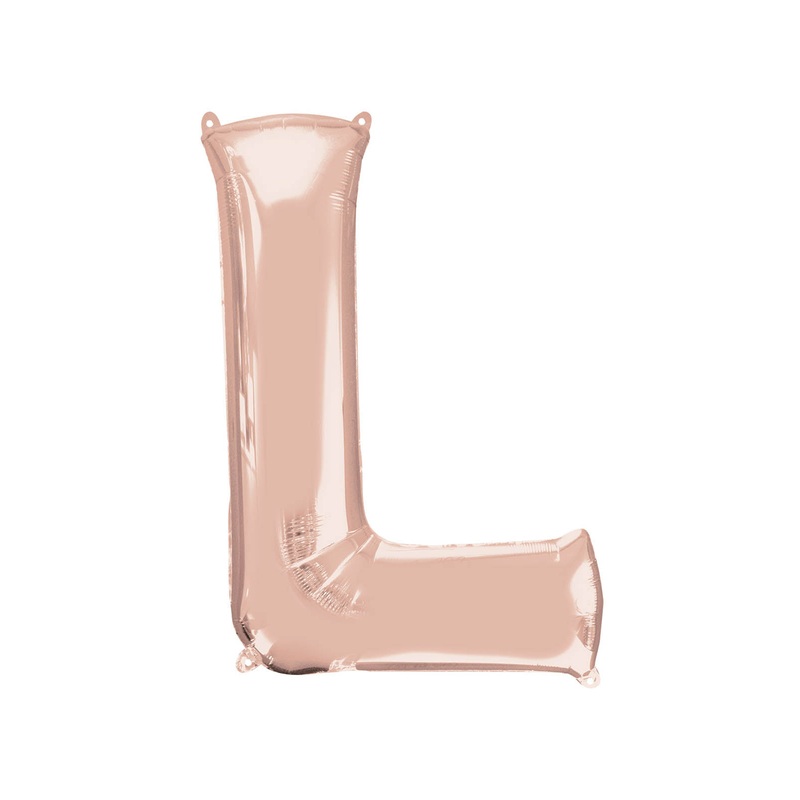 Letter L Rose Gold Air Filled Balloon