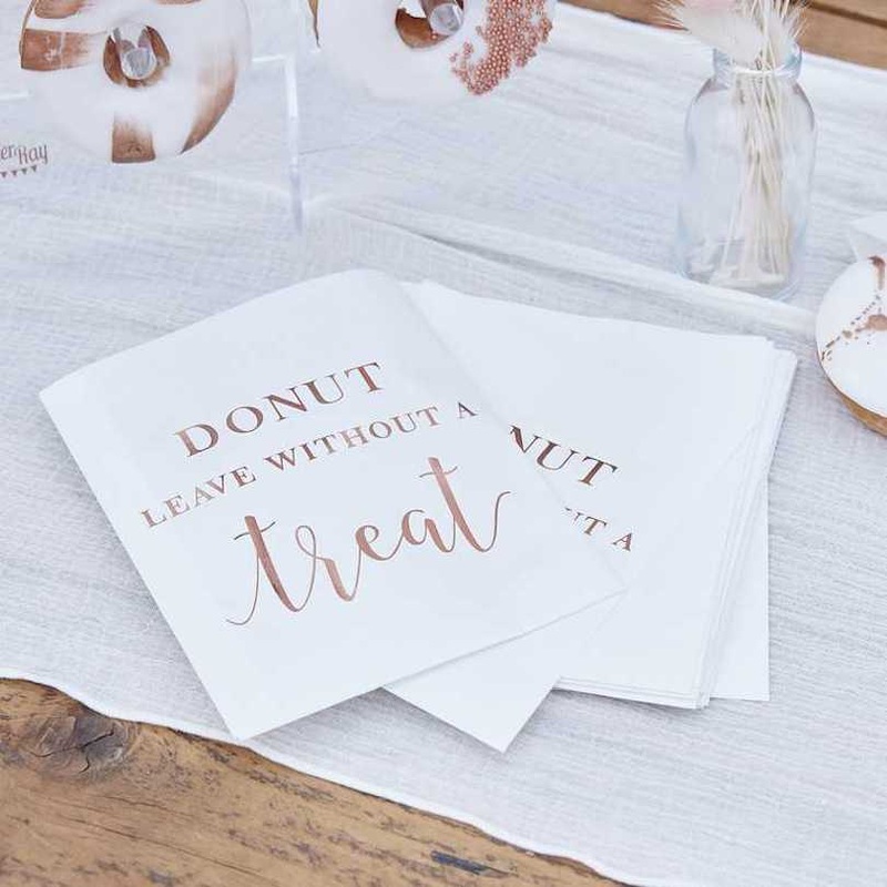 ROSE GOLD FOILED DONUT LEAVE WITHOUT A TREAT BAGS