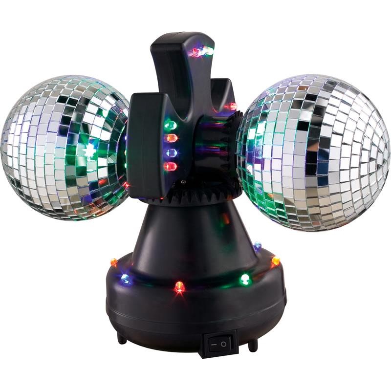 Twin Rotating Duo-LED Mirror Balls