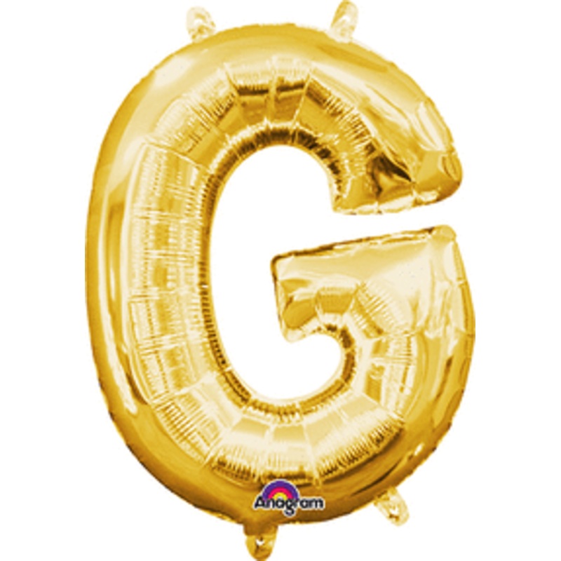 Air-Filled Gold Letter G Balloon