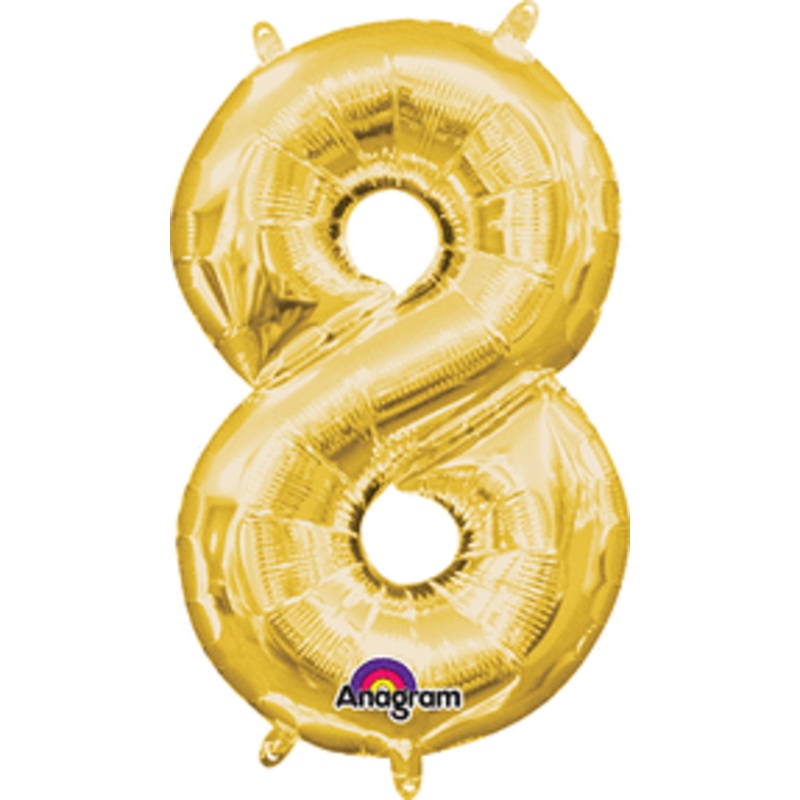 Air-Filled Gold Number 8 Balloon