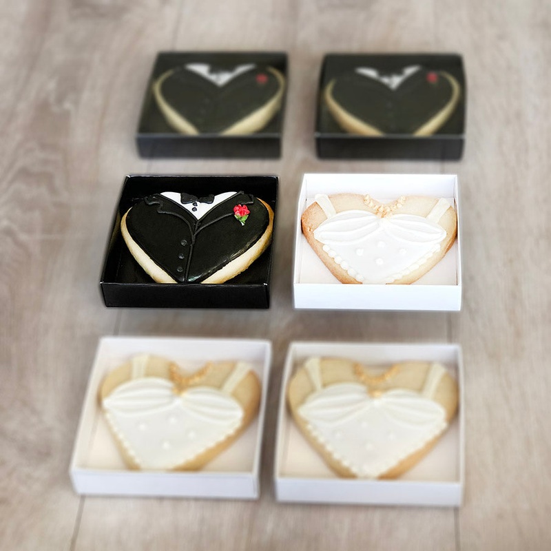 Biscuit/Bonbonnieres Box Assembled WHITE (3.5x3.5x0.75in)