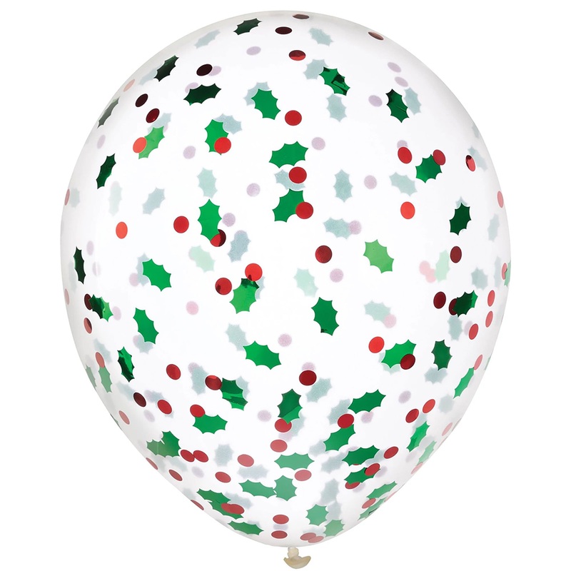Confetti Filled Latex Balloons, 12 Inches, 6 Count