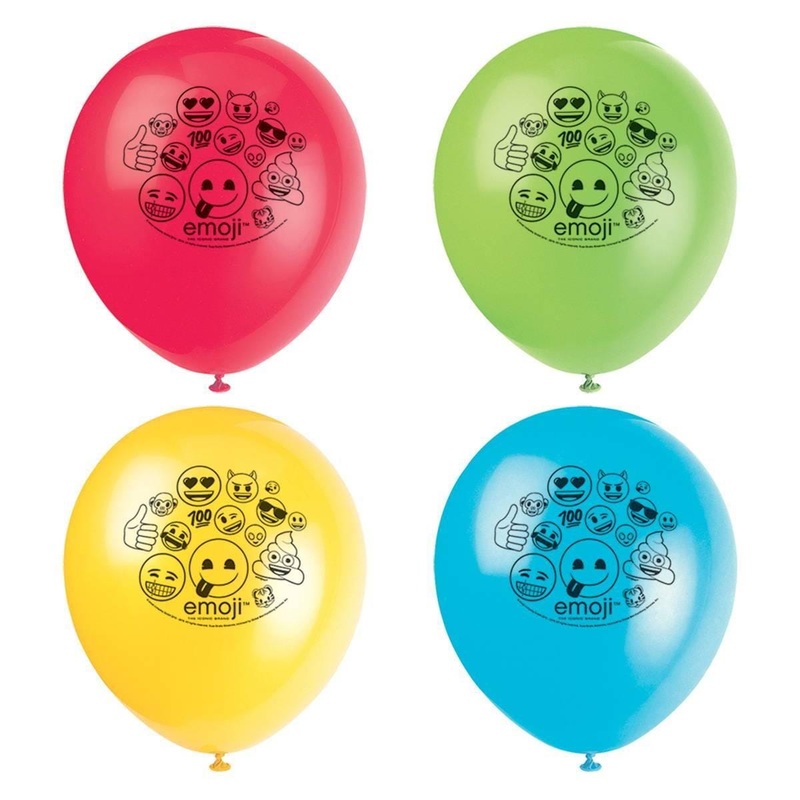 Emoji latex balloons 12 inches, 8 per package