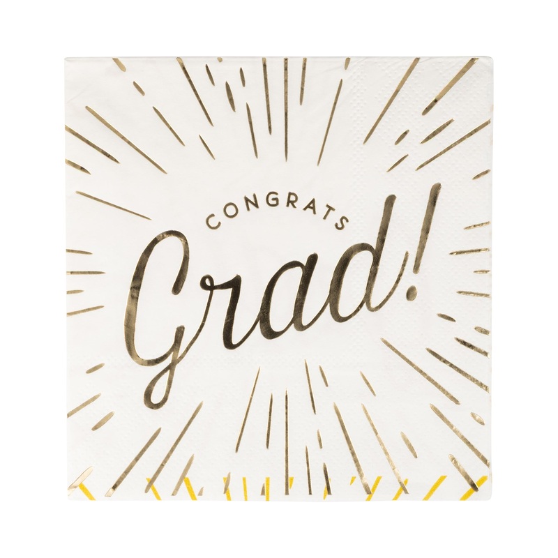 Foiled Congrats Grad Cocktail Napkin