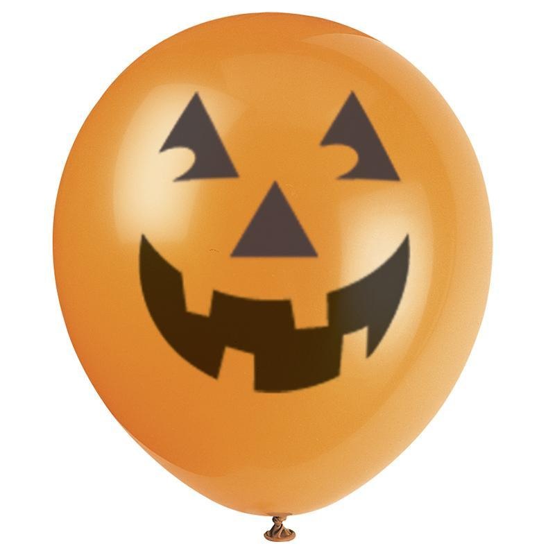 Halloween pumpkin latex balloons 12 inches, 6 per package