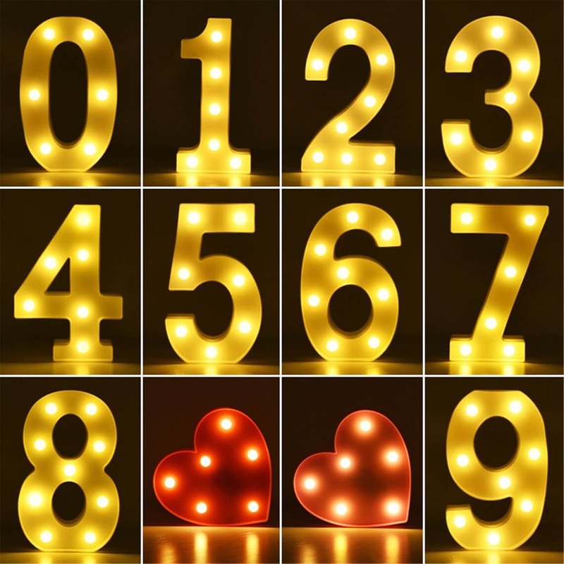 LED Light Up Number 0-9 Sign