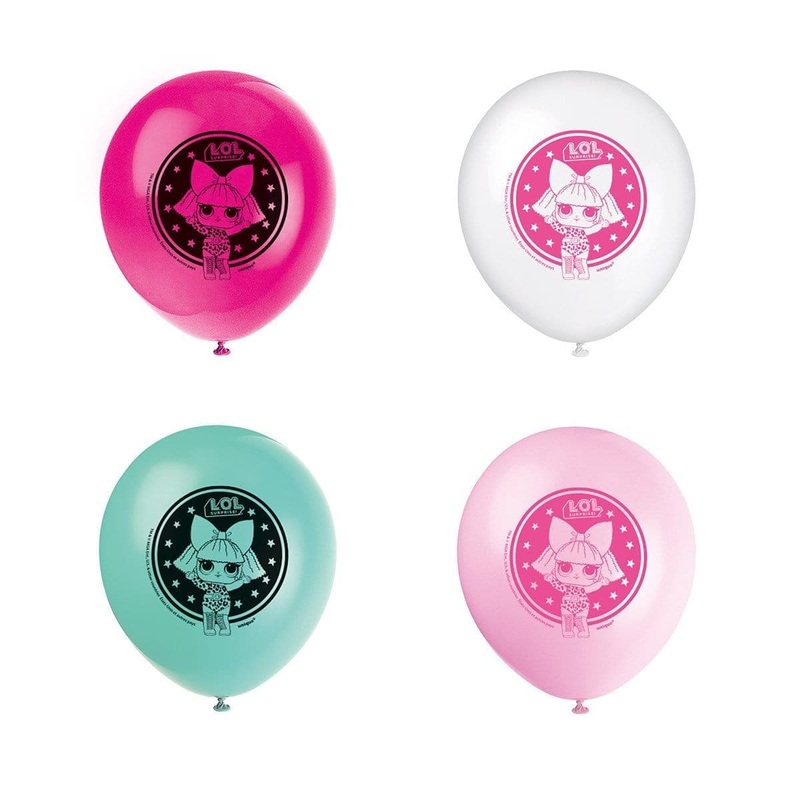 LOL Surprise latex balloons 12 inches, 8 per package