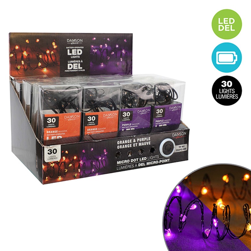 Orange or Purple LED String Lights, Assortment, 1 Count