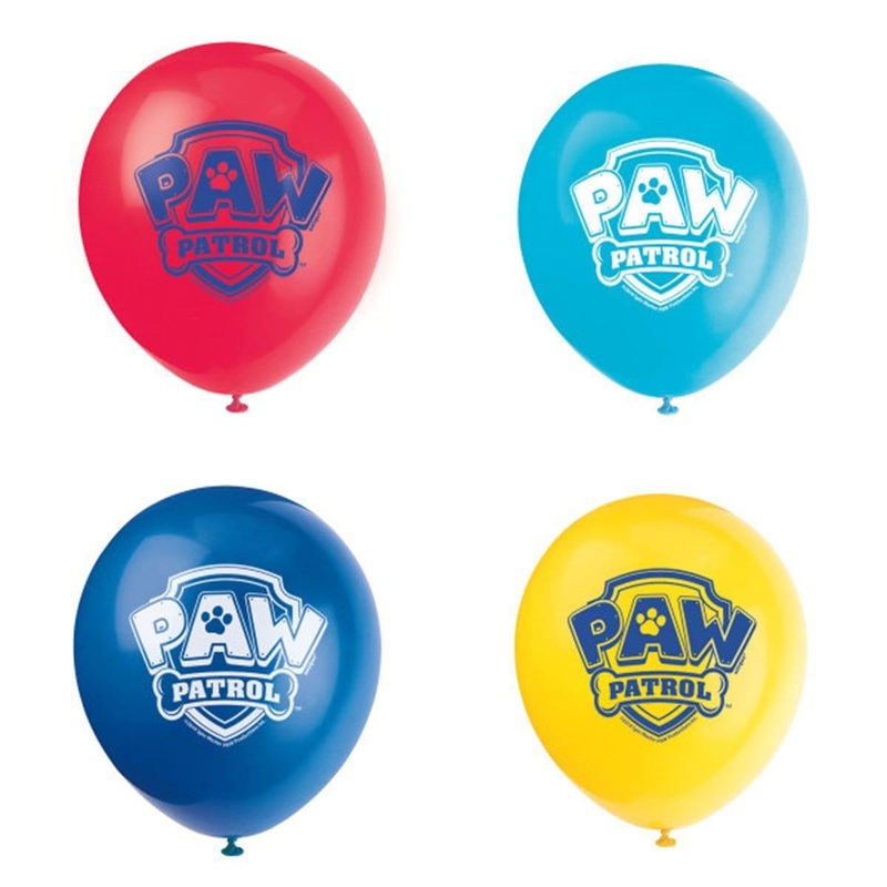 Paw Patrol latex balloons 12 inches, 8 per package