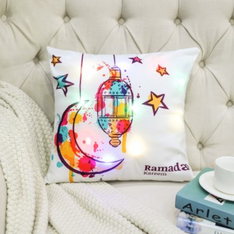 Ramadan Cushion Cover with LED Lights (1PC)